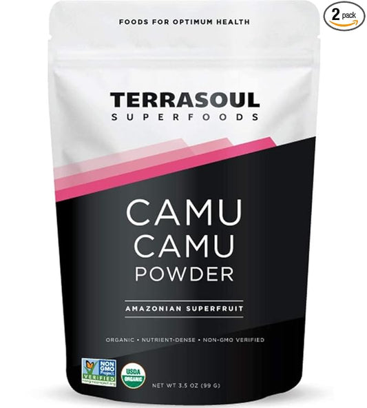 Terrasoul Superfoods Organic Camu Camu Powder, 7 Oz (2 Pack) - Raw | Vitamin C | Immune Support