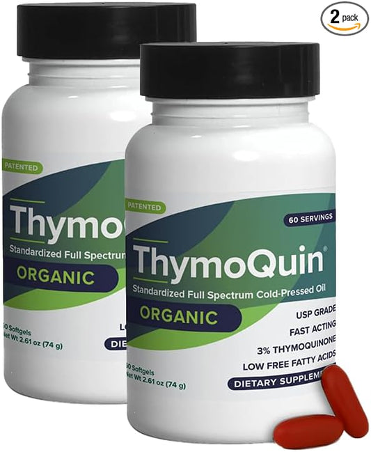 Organic Cold-Pressed Black Seed Oil | Pure Nigella Sativa with 3% Thymoquinone for Immune, Skin, and Joint Health | USDA Certified & Non-GMO | 2 Pack