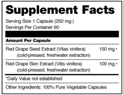 Seagate Products Grape Seed Extract Supplements 250mg, 90 Veg Capsules