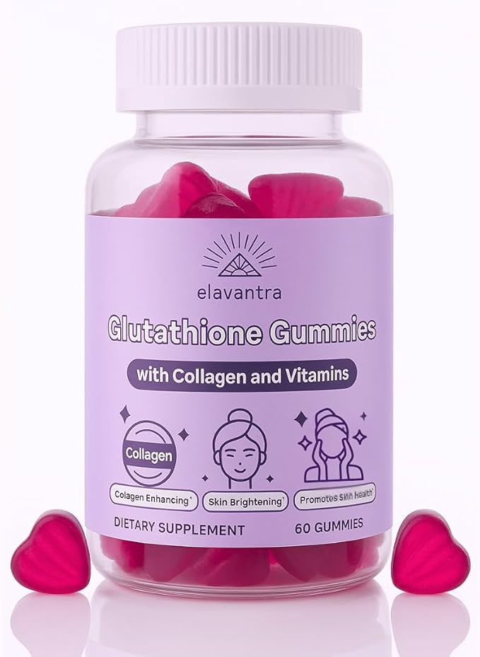 Glutathione Gummies with Collagen | 1000mg Glutathione with Vitamin C & Vitamin E | 30 Day Supplement | Skin Whitening Collagen Gummies | Liposomal Supplement