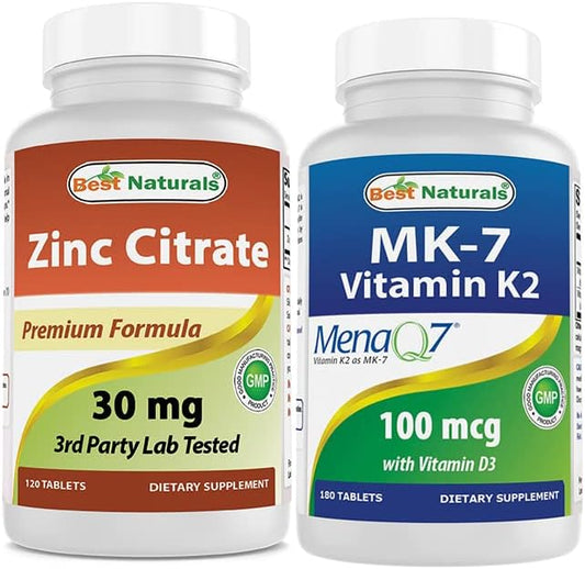 Zinc Citrate 30 mg & Vitamin K2 (MK7) with D3