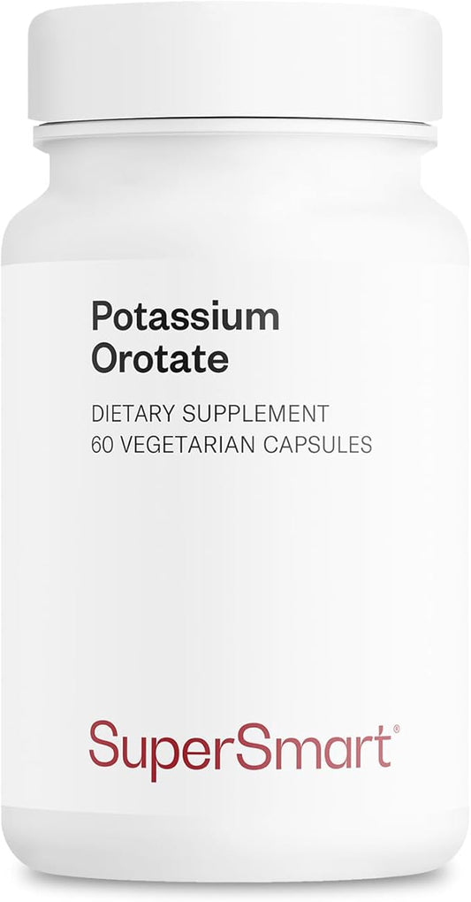 Supersmart - Potassium Orotate 450 mg Per Day - Helps Maintain Body Acid-Base Balance - May Support Nerve Transmission & Heart Health | Non-GMO & Gluten Free - 60 Vegetarian Capsules