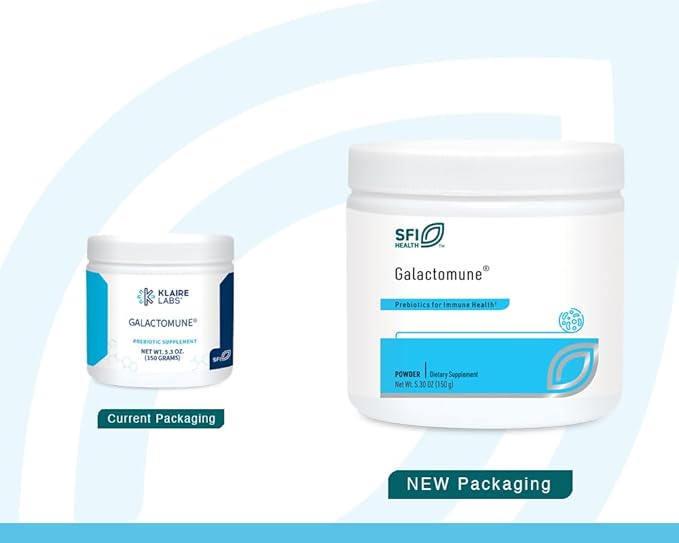 Klaire Labs Galactomune Powder - Prebiotic Beta-Glucan & Galactooligosaccharides Immune Support (30 Servings, 150 Grams)