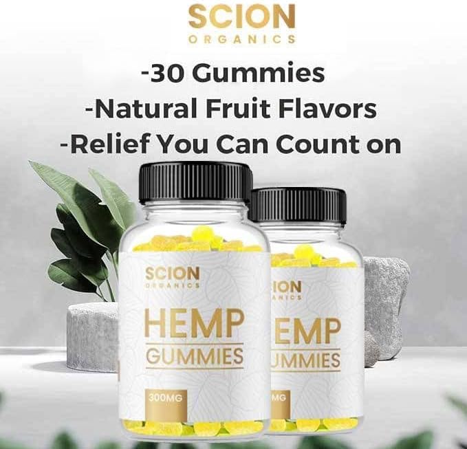 Hemp Gummies - Improve Joint Health - Natural Raspberry Flavor-Chewable Vitamins for Adults-30 Gummies-2 Pack