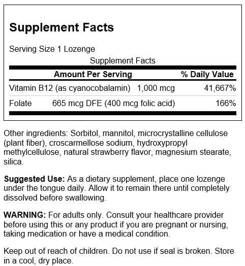 Swanson Vitamin B-12 Lozenges 1000 mcg 250 Lozenges