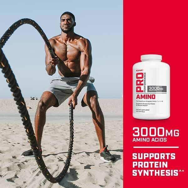 GNC Pro Performance Amino 3000mg, 240 Softgels, Supports Protein Synthesis and Muscle Repair