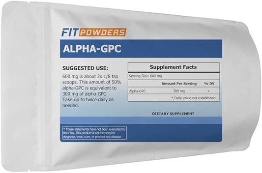 Alpha-GPC Powder 25 Grams, Non-GMO Alpha GPC Supplement Choline Powder, Vegan, Third Party Tested, Pre-Workout, Memory and Focus, with Scoop