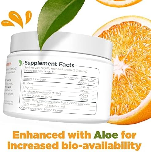 Dr. Keith's Own Super C - High Dose 4000mg Buffered Vitamin C Powder with D-Ribose, Glycine, MSM - Highly Absorbable, Stomach-Friendly, Daily Immune Support - Unflavored, 200 Grams Each (3 Pack)