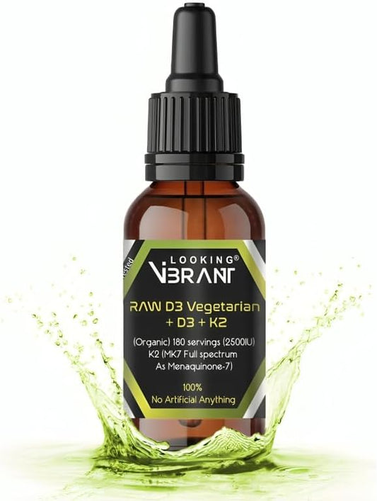 Vitamin D3 + K2 (MK-7) Liquid Drops with MCT Oil & Olive Oil - Vegetarian, Non-GMO, Soy-Free, Gluten-Free, Alcohol-Free, 1 Bottle, 2 Fl Oz (60 ml) - 180 Servings (2500 IU per Serving)