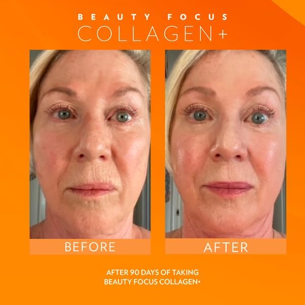 Beauty Focus Collagen Plus | Peach Flavor | 1.0 Fl Oz | 30 Packets | Liquid Collagen for Women and Men | Supports Skin Hydration | Collagen Peptides