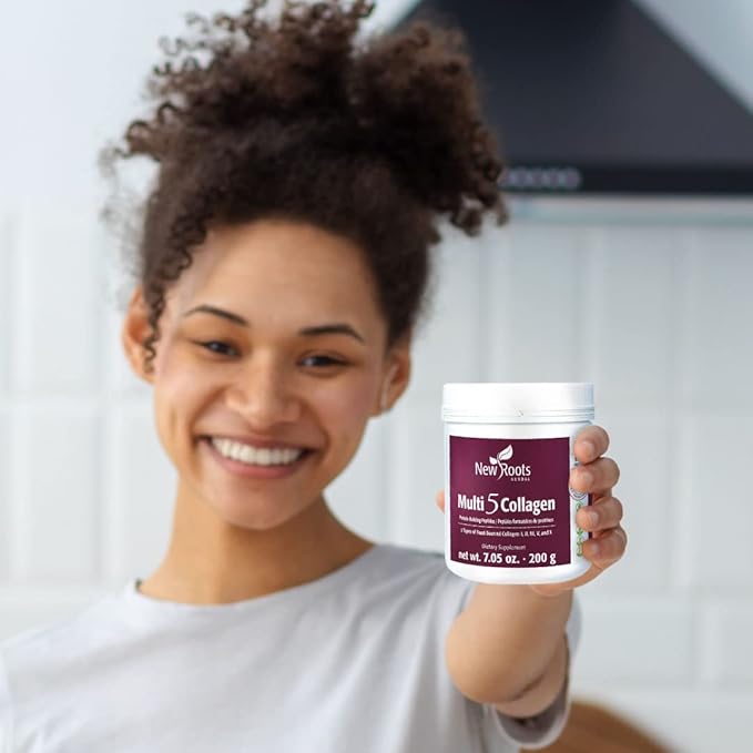New Roots | Multi 5 Collagen Powder Supplement (Types I, II, III, V and X) Hydrolyzed Collagen - Dairy & Gluten Free - 12g per Serving - 7.05 oz