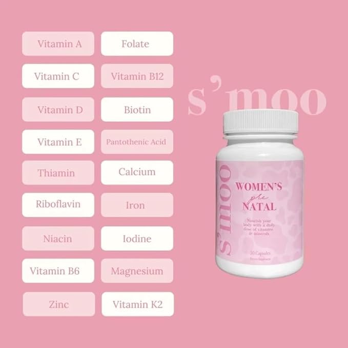 Prenatal Vitamins for Women with Iron, Vitamin D, Calcium & More, Supports Healthy Pregnancy & Baby Development - Maintains Red Blood Cells & Nervous System - Early Pregnancy Must Haves - 30 Caps