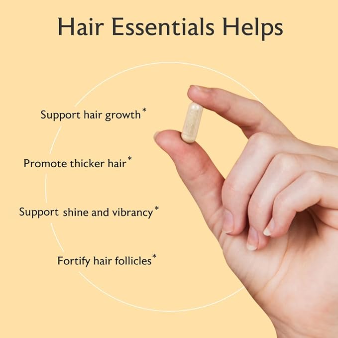 Alaya Hair Essentials - Hair Supplement with Biotin, Keratin, Folic Acid, Vitamin B12, B6 - Lab Tested - Gluten Free - 30 Day Supply