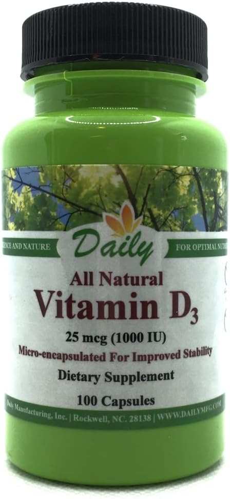 Daily Manufacturing Vitamin D3 1000 IU (25 mcg)