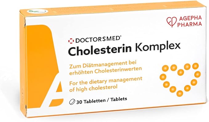 Cholesterin Komplex | 30 Vegan Tablets | Supplement to Maintain Cholesterol Levels | Red Yeast Rice Extract with Monacolin K | Gluten-Free, Lactose-Free | Manufactured in Europe