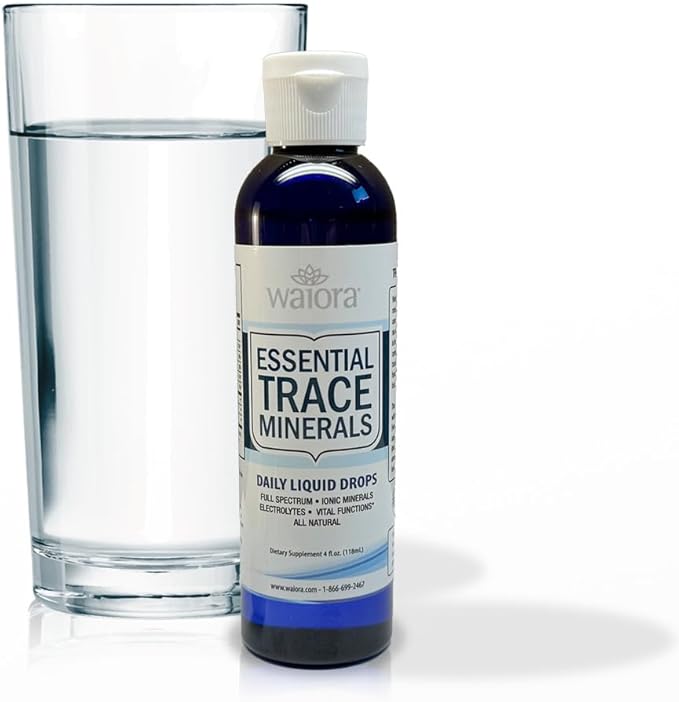Waiora Essential Trace Minerals | Help Replenish Lost/Depleted Mineral | 60+ Ionic Trace Minerals | Support Body’s Vital Functions, pH Balance | Plus Electrolytes for Hydration (4 Bott /192 serv)