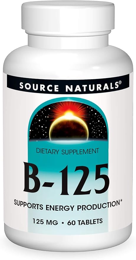 Source Naturals B-125, 125 mg B-Vitamins for Energy Production Support - 60 Tablets