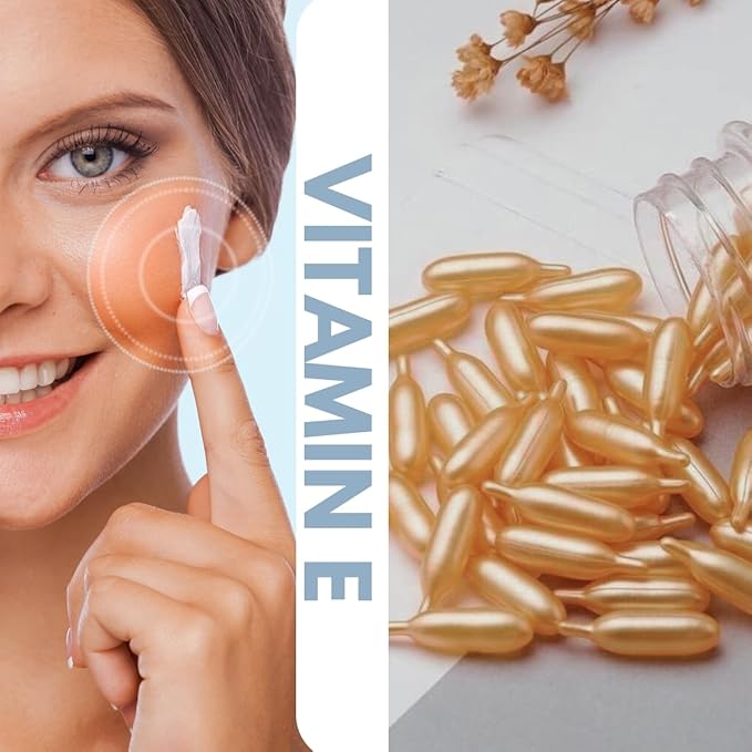 KIOCARE-Vitamin E Oil for Face-Skin Care,Vitamin E Oil-Vitamin E Capsules-Facial Skin Care Products-Face Serum-Face Care-Vitamina E para la Cara-Anti Aging-Aloe Vera-Face Oil and Serum for Women