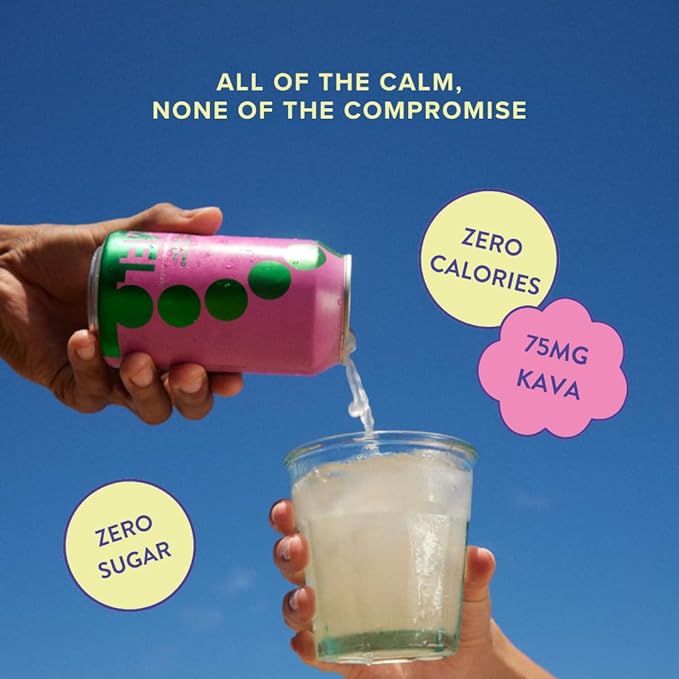 Melo Sparkling Kava Drink, Passionfruit, Orange & Guava, Sugar Free Non Alcoholic Drinks with Zero Calories, Gluten Free, Vegan, 100% Natural Mocktail with 100mg Kava Root per Drink, 6 Pack, 12 oz Cans