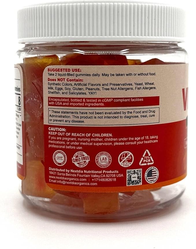 Whole Food Vitamin C Gummies for Adults & Kids, Zero Sugar, Natural Antioxidants, Bioflavonoids, Organic Vitamin C Supplement for Immune & Collagen Support, High Absorption, Vegan, Chewable, 60 Cts