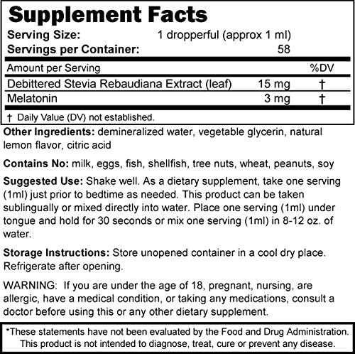 SVASTHYA BODY & MIND Liquid Melatonin - Promotes Natural Sleep - Alcohol Free for Adult and Children, Made in The USA, 2 oz, Pack of 2