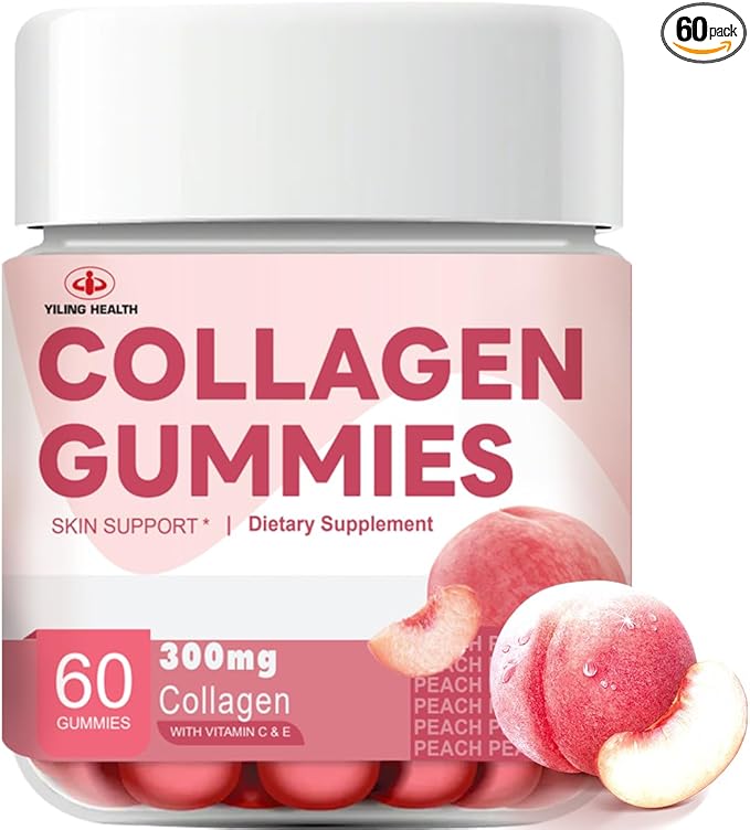 YiLing Suger Free Hydrolyzed Collagen Gummies with Vitamin C, E and Biotin & Vitamin for Women Men Healthy Skin Hair Nails, Beauty Support, Collagen Booster Gummy for Natural Collagen Production