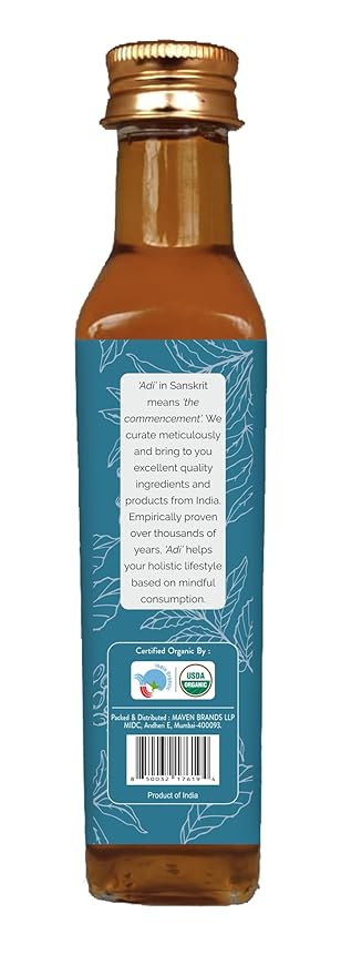 ADI Organic Black Seed Oil 8.8 oz, 100% Pure Unrefined Cold Pressed Liquid Oil, Glass Bottle, USDA Certified, Nigella Sativa, Rich in Omega 3-6-9