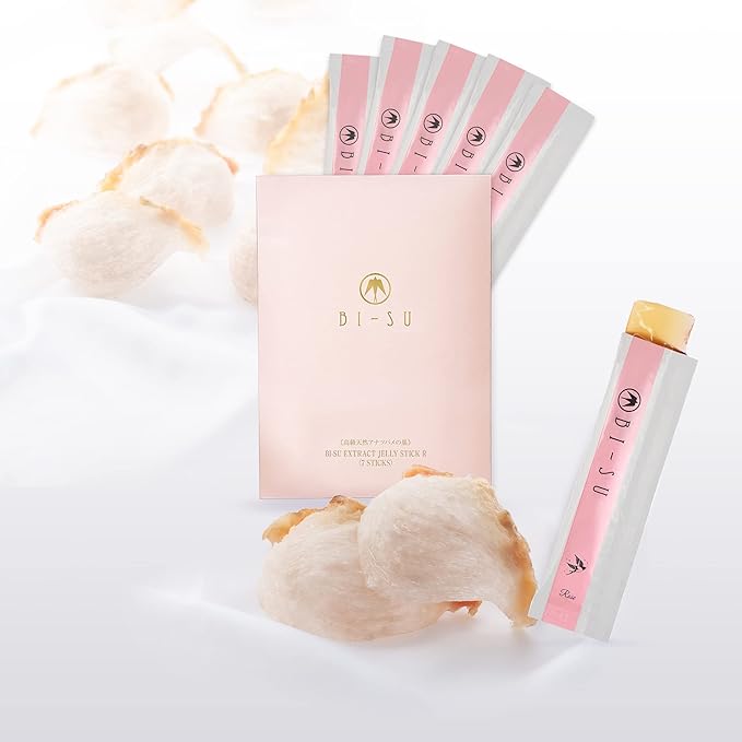 Extract Jelly Stick | Natural Swiftlet Nests Extract, Collagen, Vitamin C, Japanese Skincare, Anti-Aging, Maintains Skin's Elasticity, Boosts Immune System, GI Health, Rose Flavor, 7 PCS