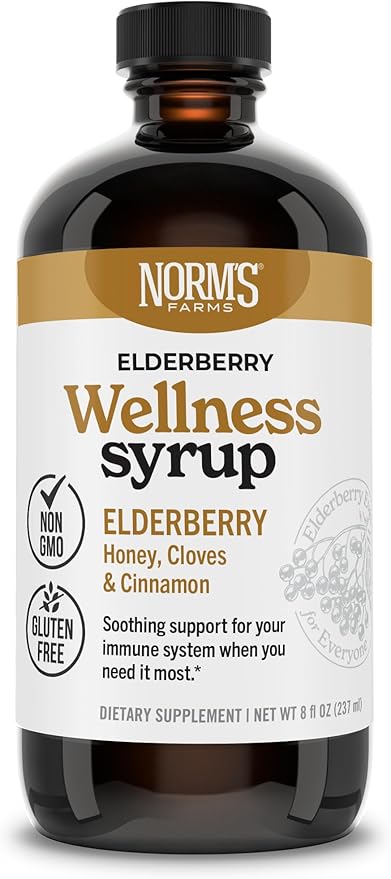 Norm's Farms Black Elderberry Wellness Syrup and Black Elderberry Extract - Natural Immune Support - 2PK 8 Oz. Containers