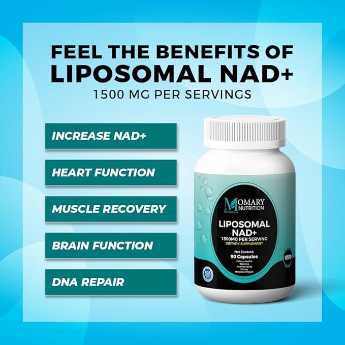 Liposomal NAD+ Supplement with Resveratrol and Japanese Knotweed Extract, Support Cellular Health Stamina Healthy Aging Energy Metabolic Repair, Vegan, Gluten Free, Non-GMO, 90Capsule