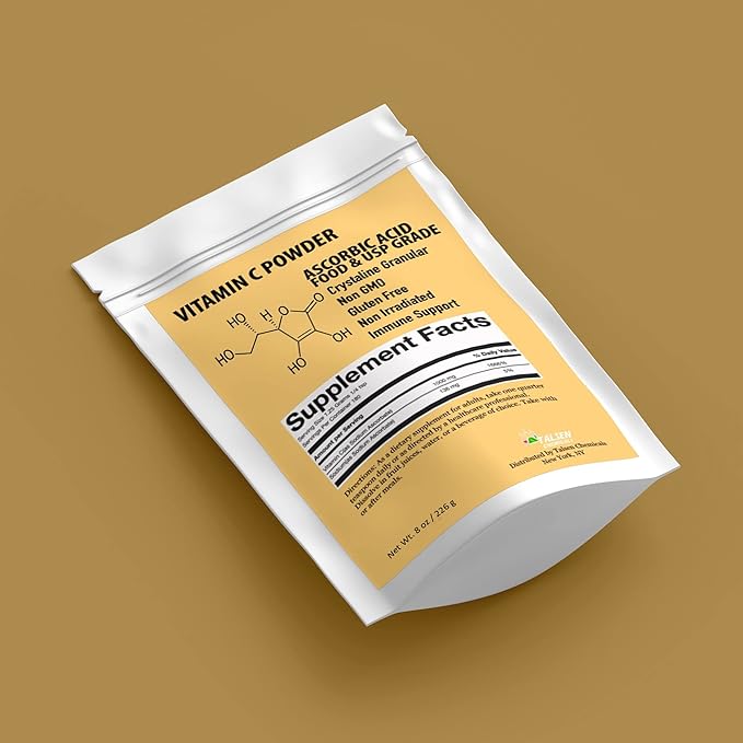 Pure Vitamin C Powder Organic (4 Oz / 113 g) Ascorbic Acid Powder Powerful Antioxidant for Skin DIY Skin Care