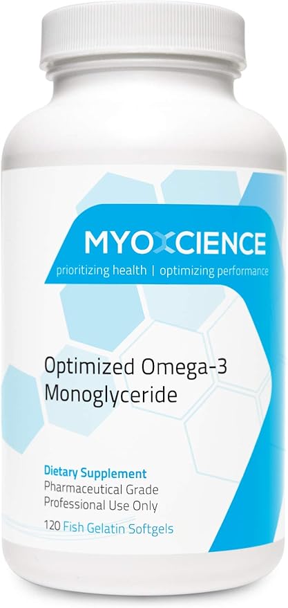 MYOXCIENCE Optimized Omega-3 Monoglyceride | Extra Strength Fish Oil | 600 mg EPA | 260 mg DHA | Monoglyceride Form | IFOS Certified | Enteric Coated (120 Softgels)