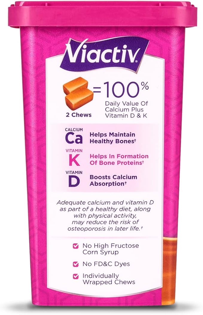 Viactiv, Calcium Plus D, Soft Chews, Caramel - 100 soft chews, Pack of 6