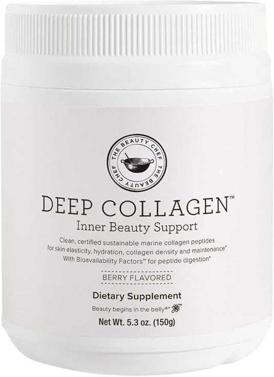 The Beauty Chef Deep Marine Collagen™ Inner Beauty Support – Berry-Flavoured Collagen Powder for Skin Hydration and Elasticity, Sourced from Wild-Caught, Deep-Sea North Atlantic Cod, 5.3 oz / 150g