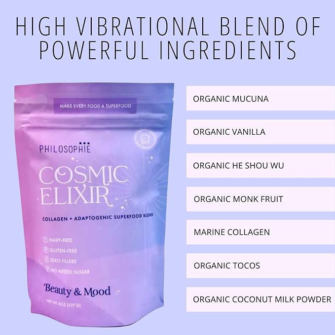 Philosophie Sunshine Drops, Cacao Magic, & Cosmic Elixir Bundle - Liquid Chlorophyll & Superfood Powder Blends - All Natural Plant-Based 3pack