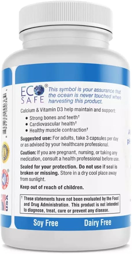 Coral Complex 3 - Coral Calcium 900 mg with Vitamin D3 1200 IU and Magnesium168 mg - 90 Vegetarian Capsules