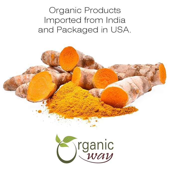 Organic Way Turmeric/Haldi Root Cut & Sifted (Curcuma Longa) - Herbal Tea | Kosher & USDA Certified | Vegan, Non-GMO & Gluten Free | 100% Raw from India (2LBS / 32Oz.)