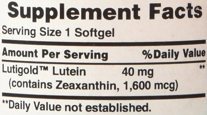 Puritan's Pride Lutein 40 Mg with Zeaxanthin, Helps Support Eye Health*, Whole Bean, 60 Ct, (Pack of 3)