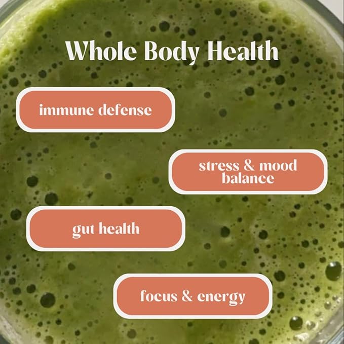 Natural Greens Supplements Superfood Powder Drink by Rookie Wellness, Gut Support Digestive Enzyme, Improve Mood, Immune Support, Passion Guava Greens Powder (30 Serving Bag)