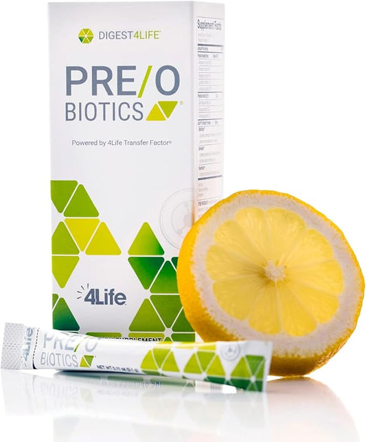 4Life Pre/o Biotics - Prebiotic and Probiotic Blend for Microbiome, Gut, and Immune System Support - Digestive Health Supplement - 15 Packets