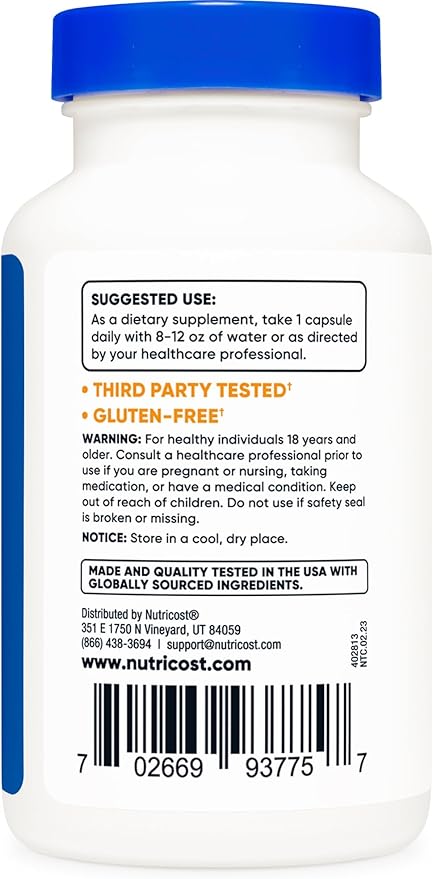 Nutricost N-Acetyl L-Tyrosine (NALT) 350mg, 120 Capsules (3 Bottles) - Gluten Free, Non-GMO