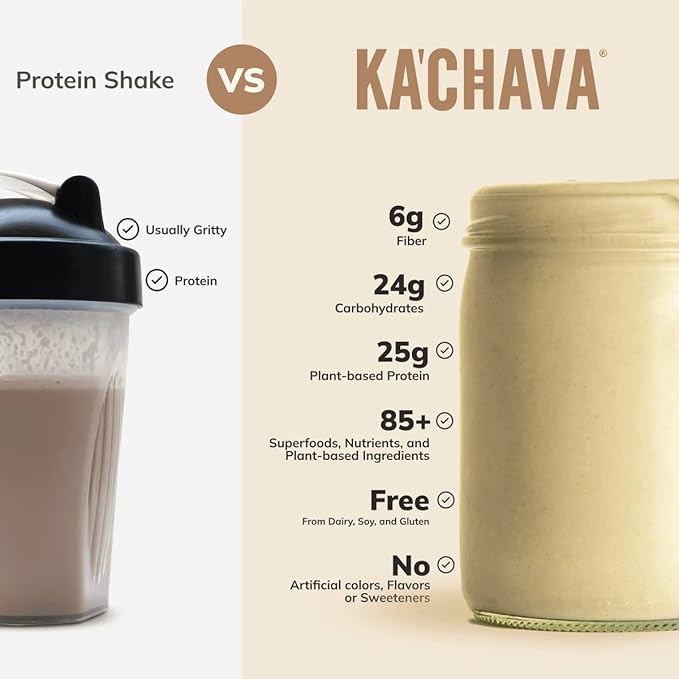 Ka’Chava All-In-One Nutrition Shake Blend, Vanilla, 15 Servings, 85+ Superfoods & Nutrients, Meal Replacement, Greens Plant-Based Superfood Powder Protein Drink, Digestive Enzymes & Probiotics, Vegan Dairy Gluten Free