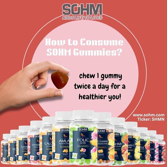 SOHM Individually Wrapped Vitamin C 60000mcg + Echinacea 10000mcg 60 Count, Supports Healthy Immune Health, Vitamin C Gummies,Echinacea Gummies Adults,Vitamin C for Men & Women Vegetarian