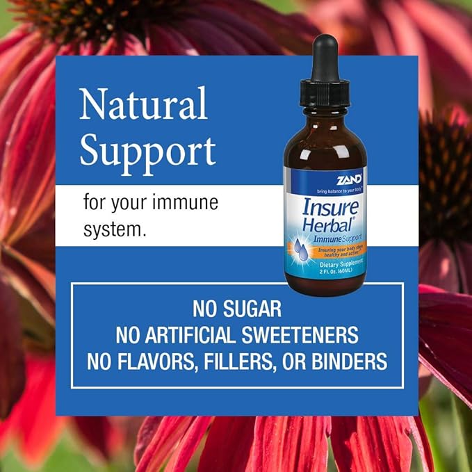 ZAND Insure Immune Support | Herbal Liquid Echinacea Supplement | with Elderberry, Chamomile, Ginger & Valerian (2oz)
