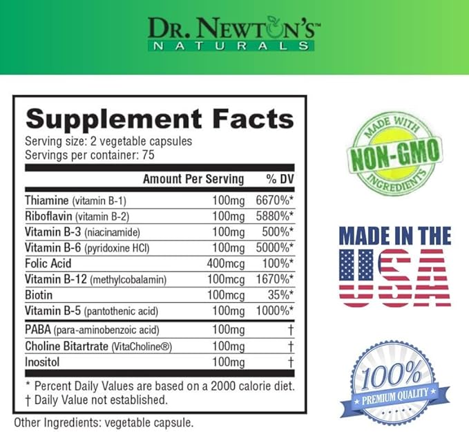 Vital B100 Vitamin B Complex Supplement 60 Capsules