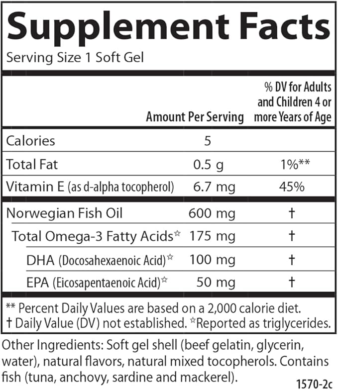 Carlson - Kid's Chewable DHA, 100 mg DHA, Brain & Vision Function, Growth & Development, Orange, 60 Chewable Softgels
