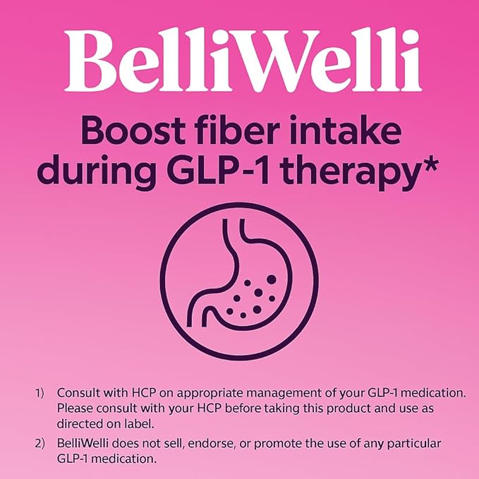 BelliWelli Fiber Supplement for Women & Men – Premium Daily Fiber Powder from Organic Acacia with Added Collagen, Electrolytes & Probiotics – No Bloat, Constipation & Gut Health Support (Orange Yuzu)