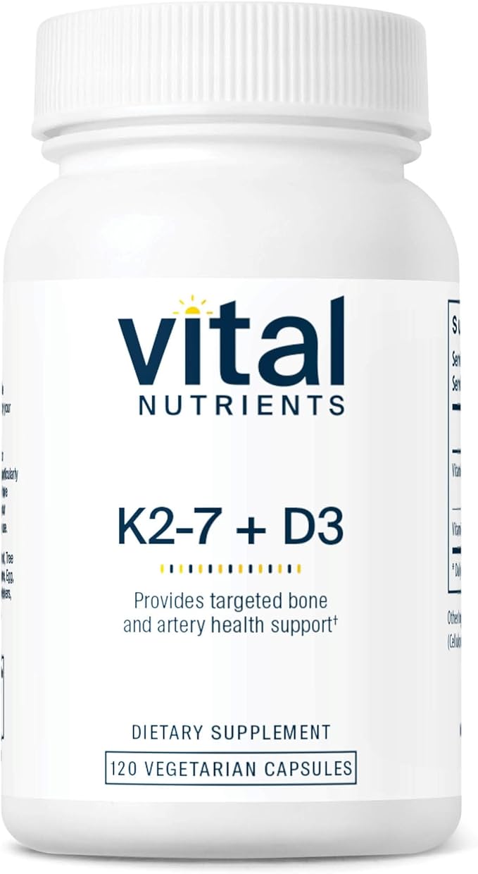 Vital Nutrients Vitamin D3 + K2 | 2000 IU | Vitamin D3 K2 Supplement | Vitamin D Complex for Healthy Calcium Levels, Muscle & Bone Health | Gluten, Dairy, Soy Free | 120 Capsules