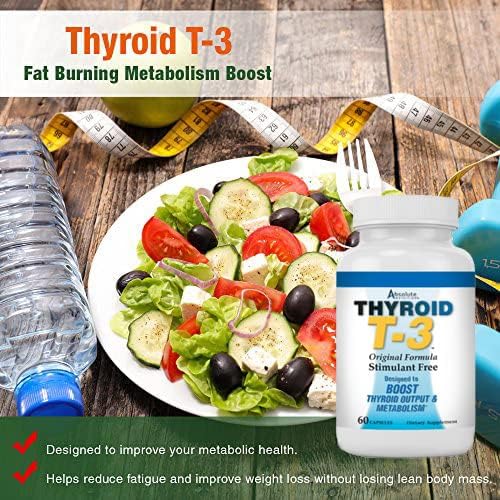 Thyroid T3 Radical Metabolic Support for Women and Men, Energy and Focus, Healthy Thyroid Function, Natural Formula, Non-GMO, No Caffeine, 2 Pack 60 Servings, 120 Capsules
