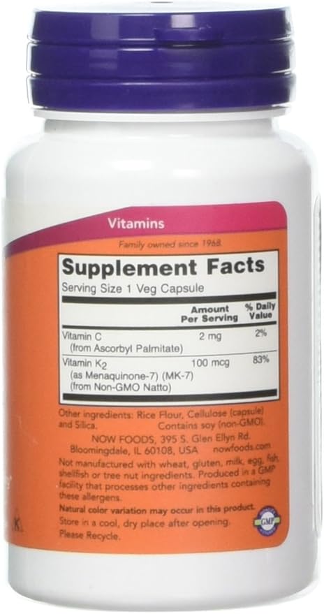 Now Foods, Mk-7 Vitamin K-2 100 Mcg, 60 Vegg Capsules